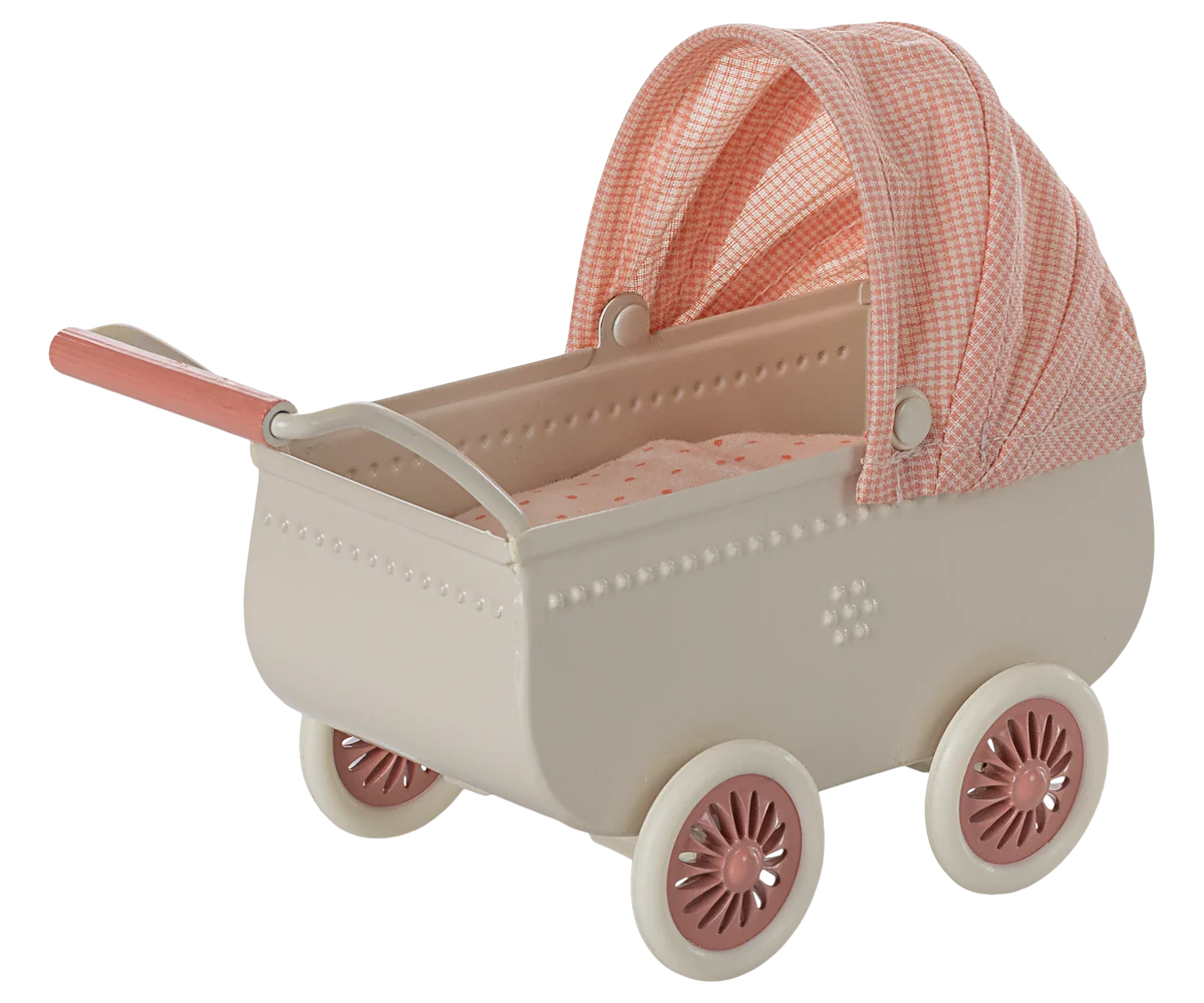 Maileg Pram for Mouse (Coral)