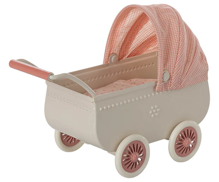 Maileg Pram for Mouse (Coral)