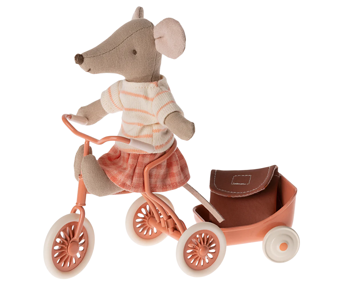 Maileg Tricycle Mouse, Big Sister (Coral)