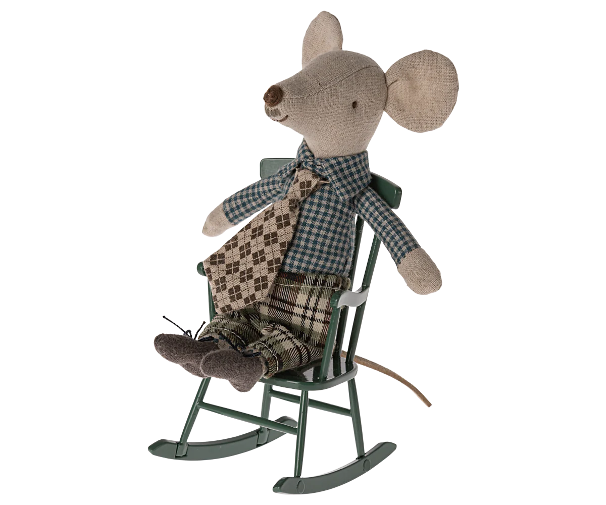 Maileg Mouse Rocking Chair (Dark Green)