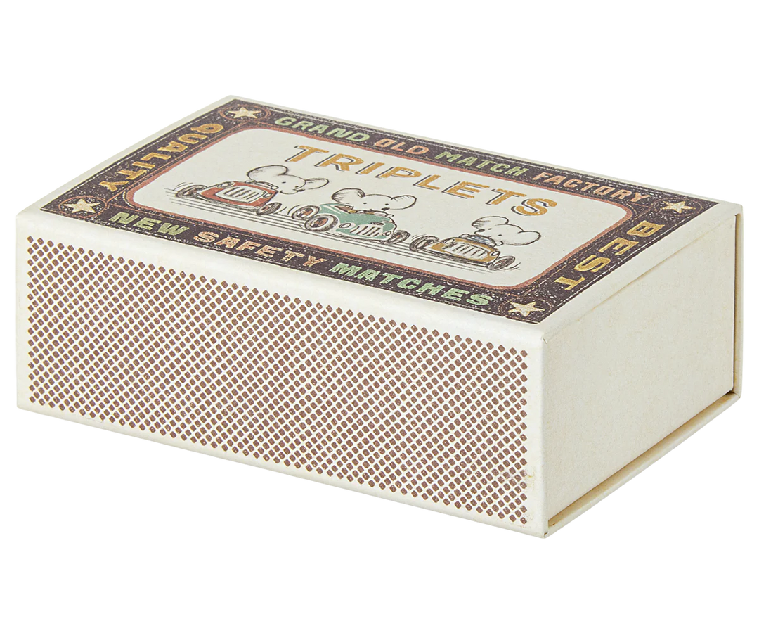 Maileg Mouse Triplets, Baby Mice in Matchbox
