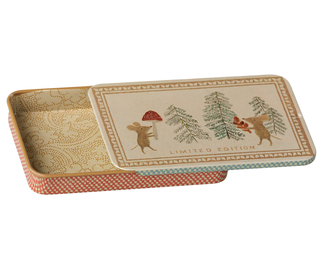 *Preorder* Maileg Metal Box with Sliding Lid - Christmas Mice (estimated arrival early October)