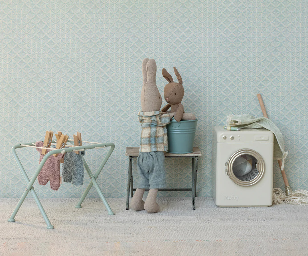 Rabbit, Micro - Brown - Blue Knitted Suit by Maileg