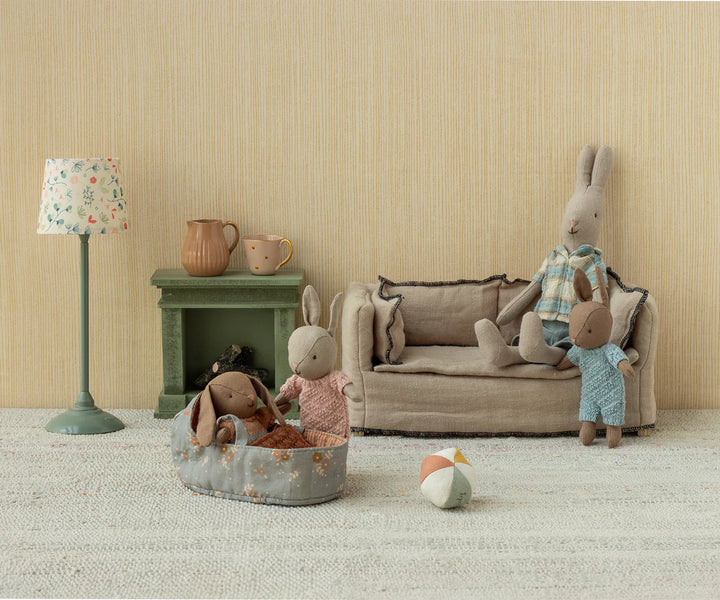 Rabbit, Micro - Brown - Blue Knitted Suit by Maileg