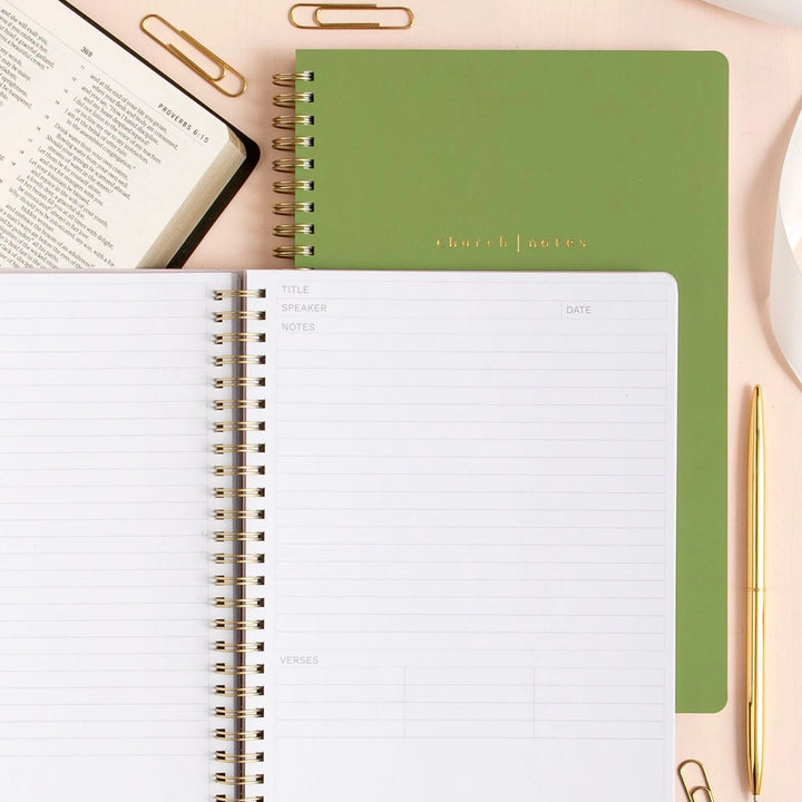 Church Notes Olive Notebook with Maps