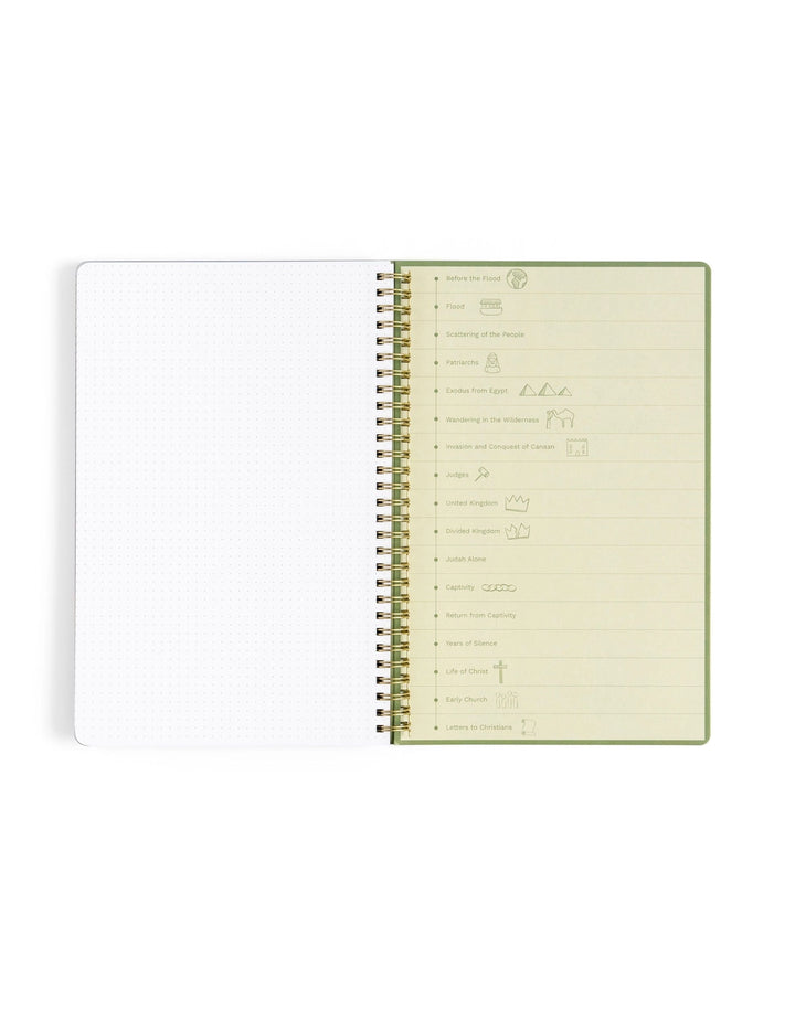 Church Notes Olive Notebook with Maps