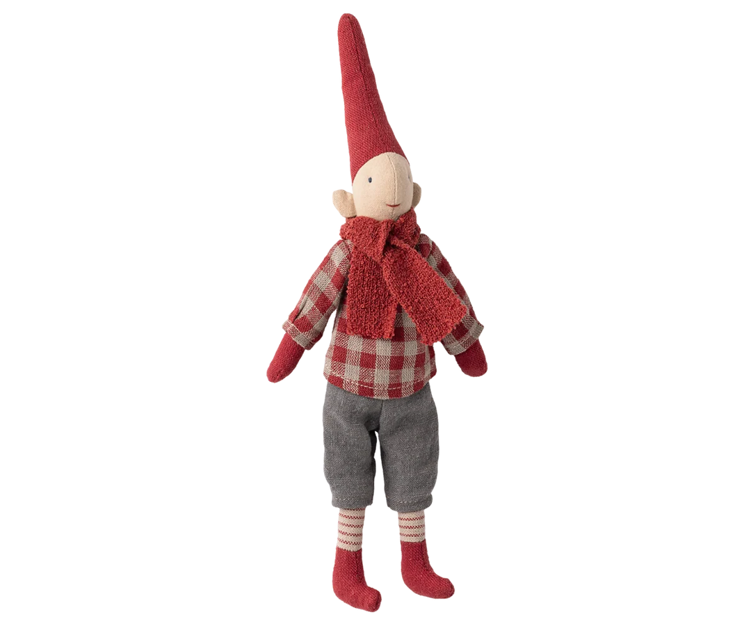 Maileg Pixy, Size 1 Boy - Red Checkered Shirt