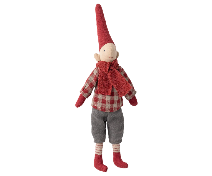 Maileg Pixy, Size 1 Boy - Red Checkered Shirt
