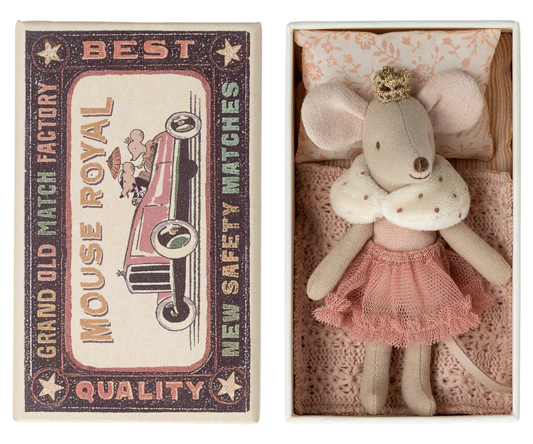 Maileg Princess Little Sister in Matchbox - Rose