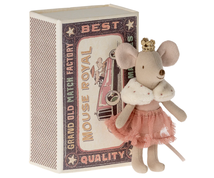 Maileg Princess Little Sister in Matchbox - Rose