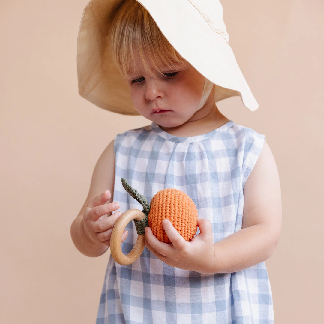 Orange Pumpkin Rattle Teether