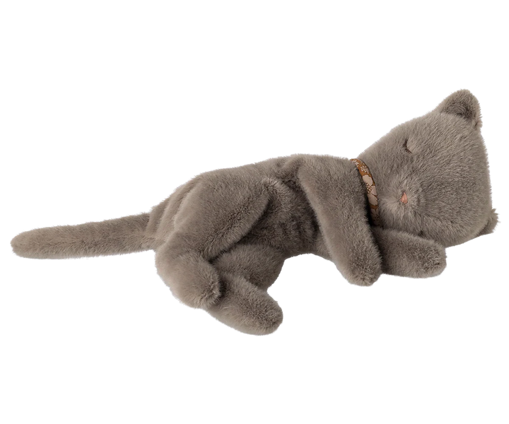 Sleeping Kitten Plush, Small - Grey by Maileg