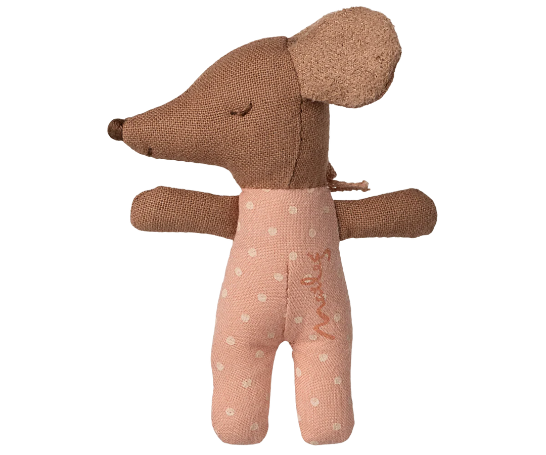 Maileg — Sleepy Wakey Baby Mouse in Matchbox (Rose)