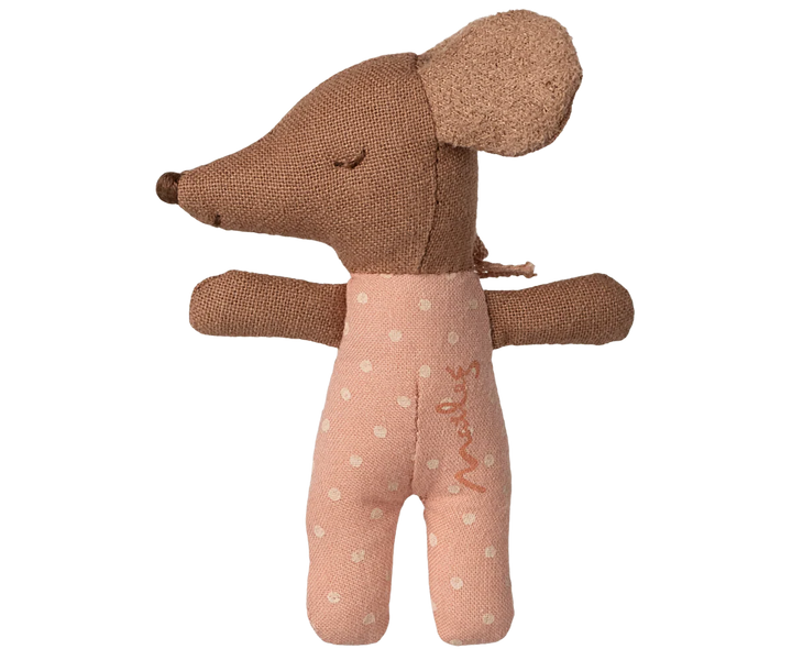 Maileg — Sleepy Wakey Baby Mouse in Matchbox (Rose)