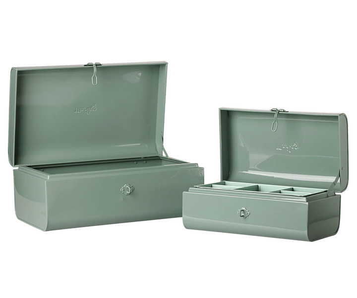 *Preorder* Maileg Storage Suitcase Set - Dark Mint/Dark Mint w Tray (estimated arrival early November)