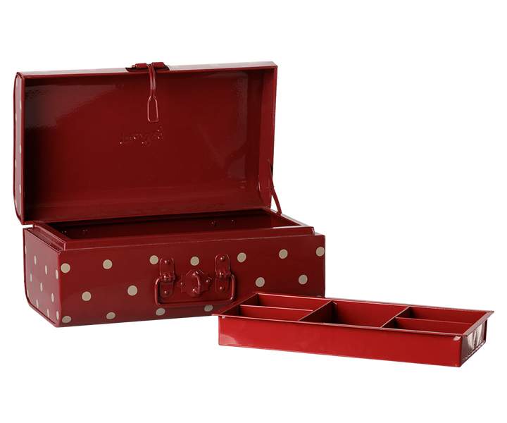 *Preorder* Maileg Storage Suitcase, Small - Dark Red w Tray (estimated arrival early November)