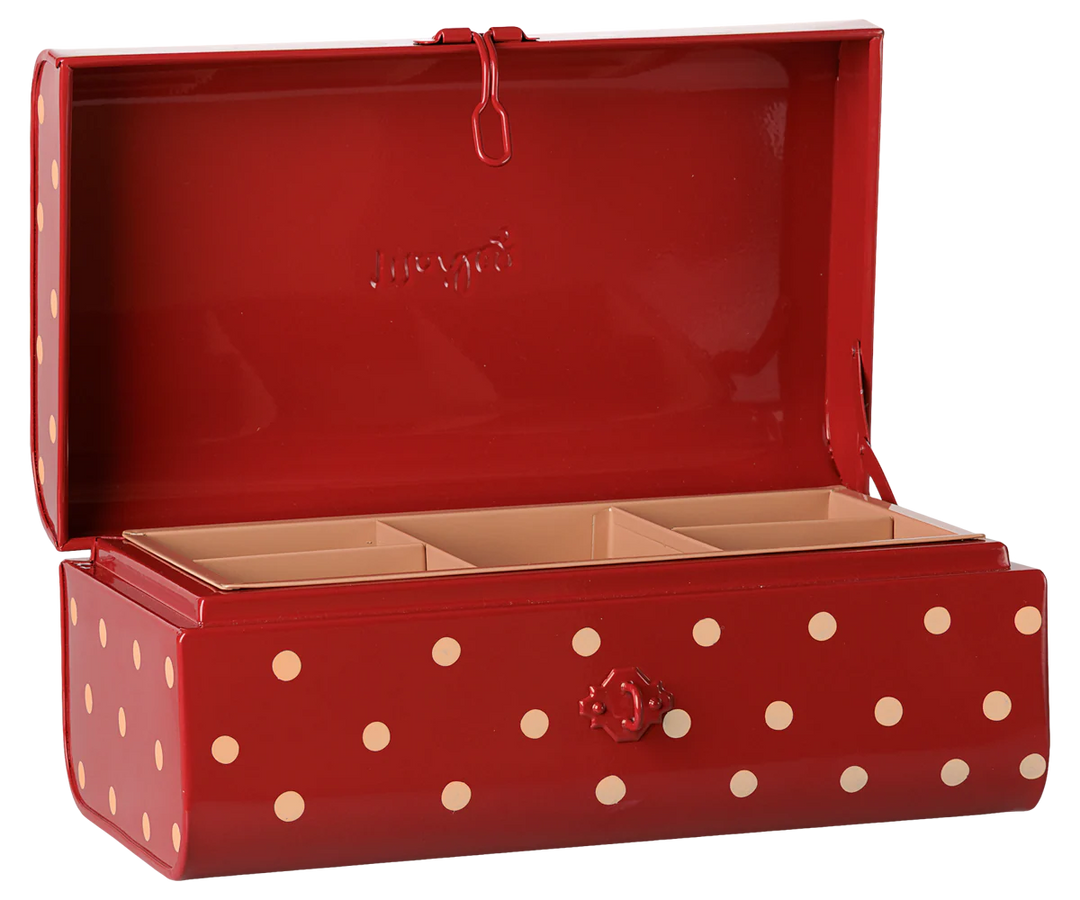 *Preorder* Maileg Storage Suitcase, Small - Red w Tray (estimated arrival early November)
