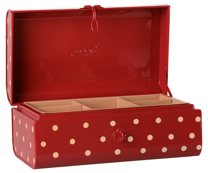 *Preorder* Maileg Storage Suitcase, Small - Red w Tray (estimated arrival early November)
