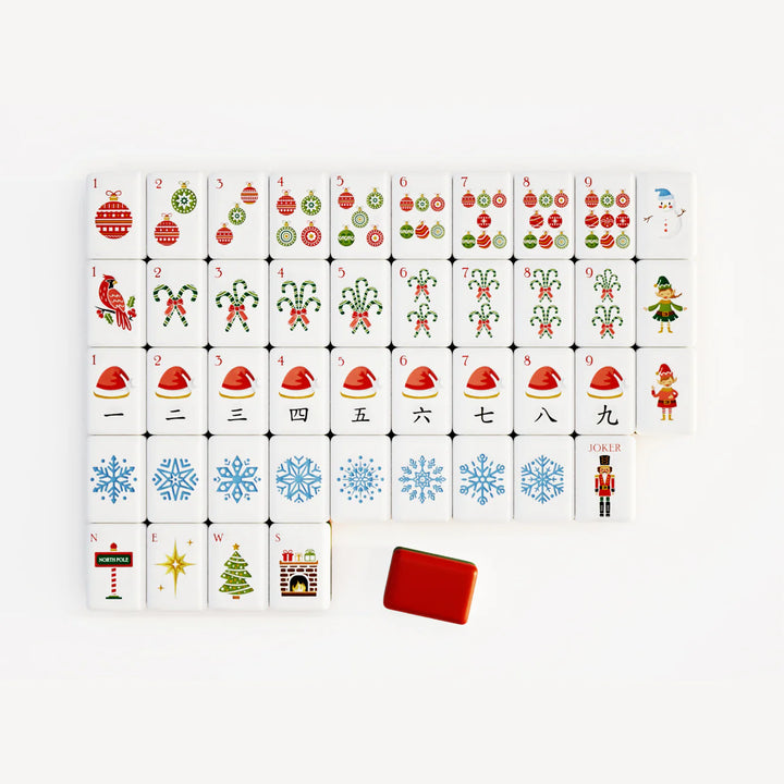 Terrific Tidings Mahjong Tile Set and 2025 Mat BUNDLE by Rack It! Mahjong