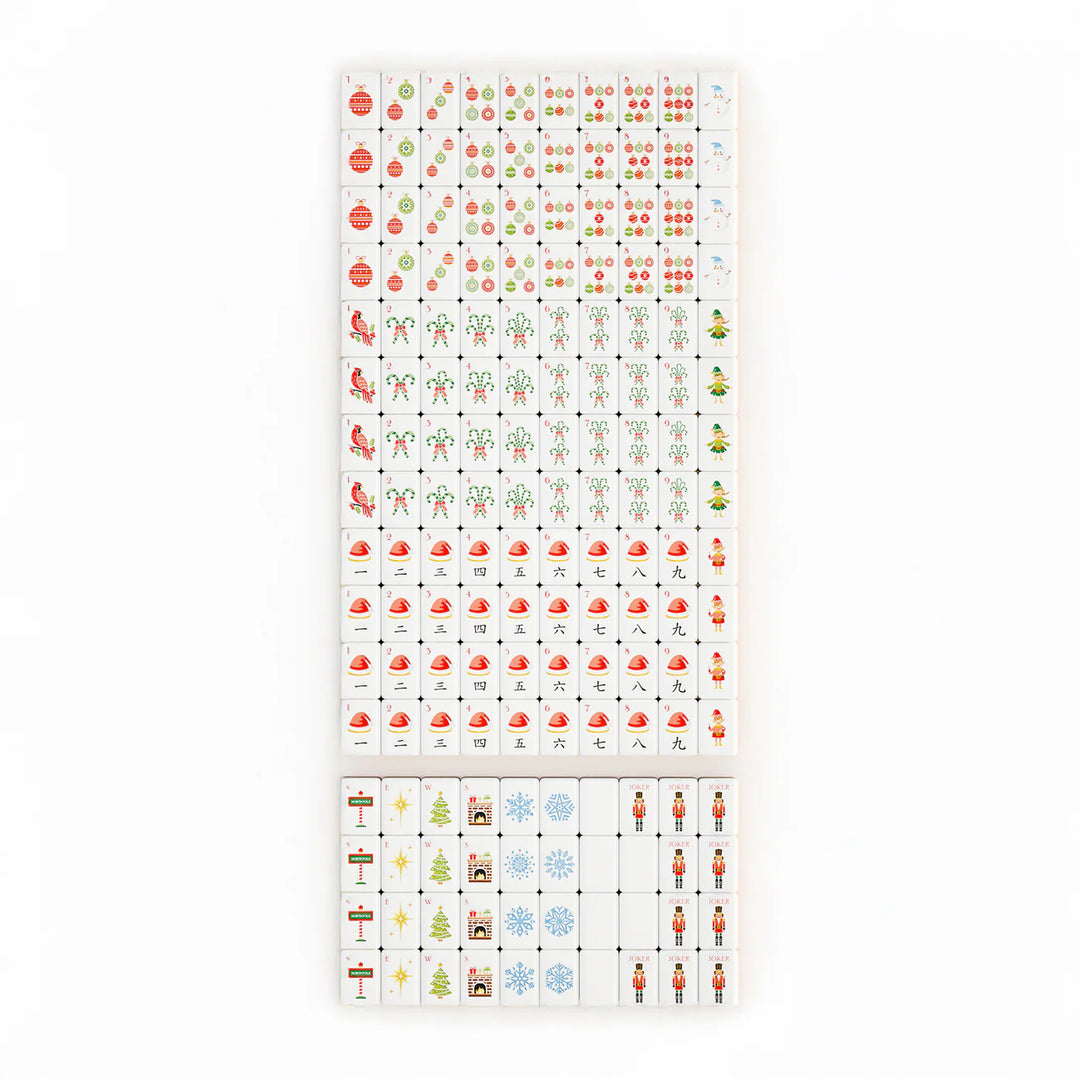 Terrific Tidings Mahjong Tile Set and 2025 Mat BUNDLE by Rack It! Mahjong
