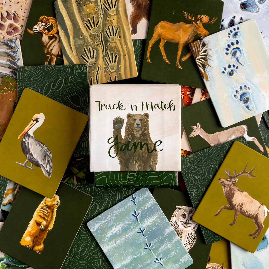 National Parks Animals &amp; Tracks Matching Card Game