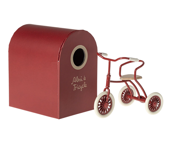 Maileg Abri à tricycle, Mouse - Red