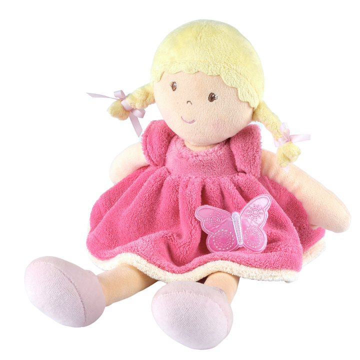 Ria Blonde Hair with Pink and White Dress