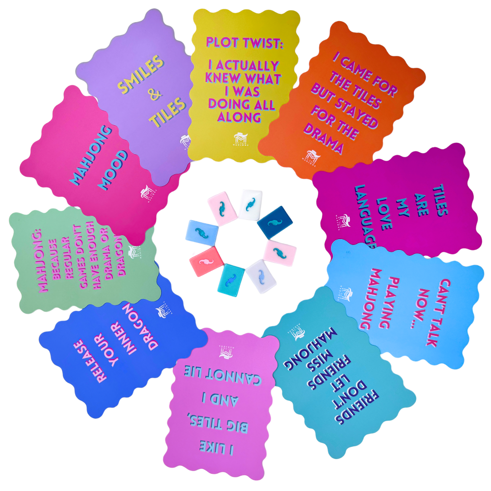 MAHJONG SHUFFLE CARD  |  Scalloped Edges &amp; Bright Colors