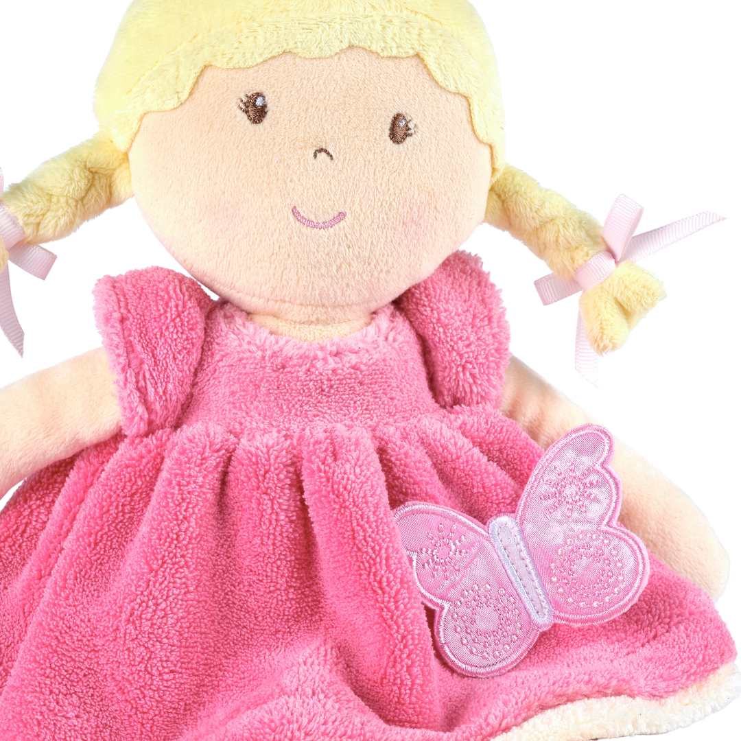 Ria Blonde Hair with Pink and White Dress