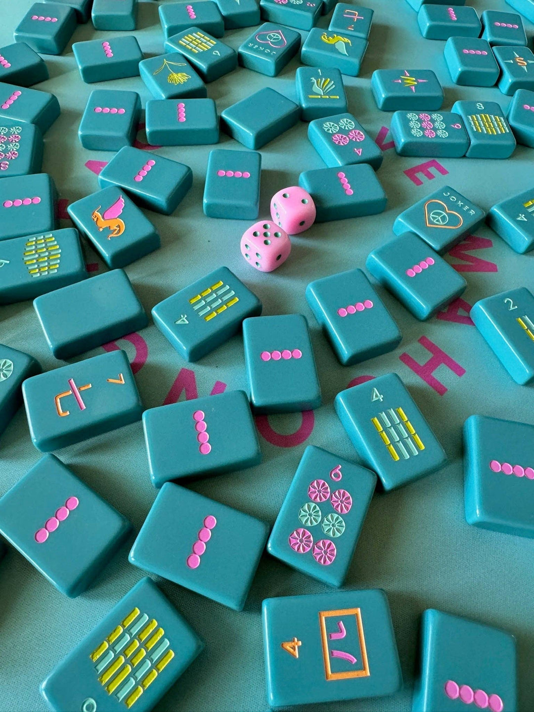 Mahjong Tiles - Totally Teal