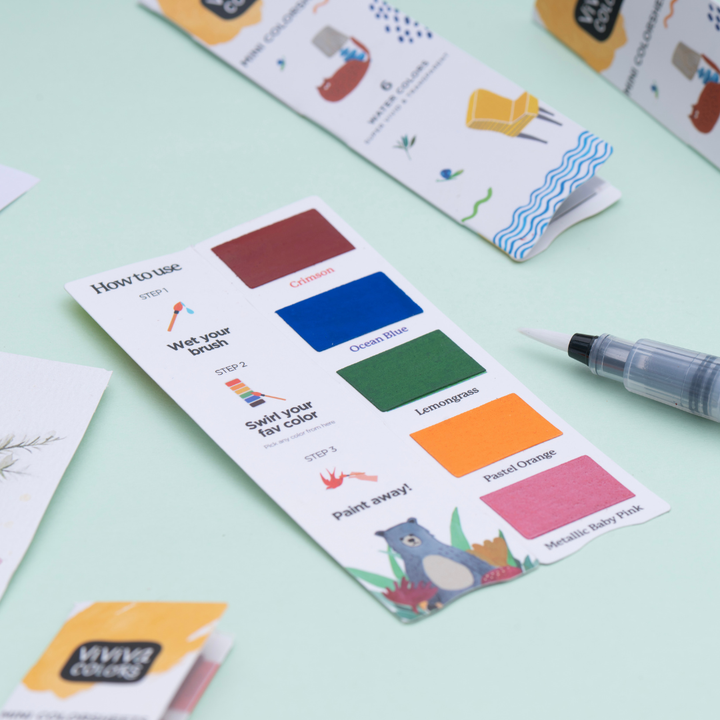 Mini Watercolor Colorsheets – 5-Color Special Edition