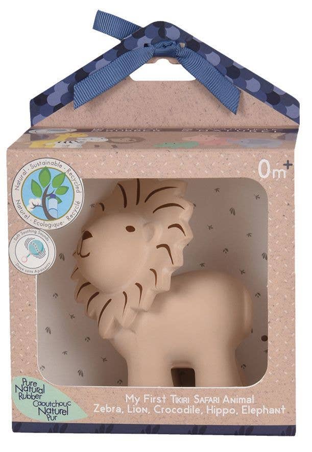 Lion Natural Organic Rubber Rattle, Teether &amp; Bath Toy