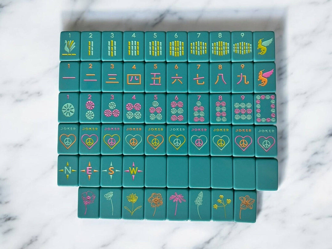 Mahjong Tiles - Totally Teal