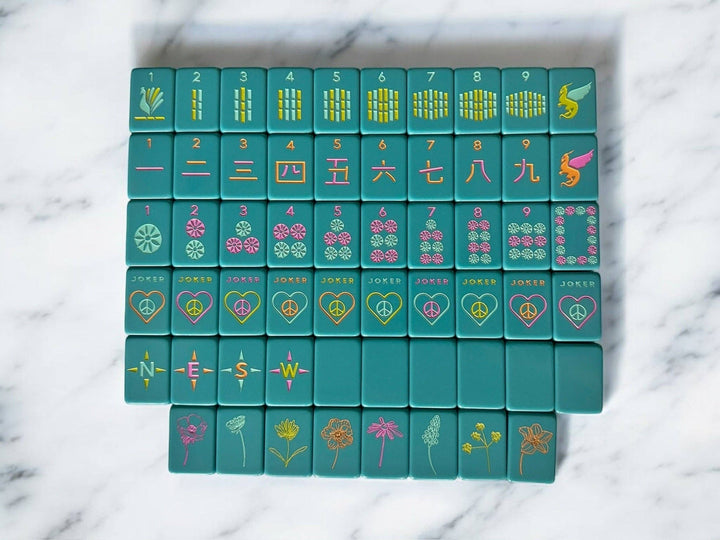 Mahjong Tiles - Totally Teal