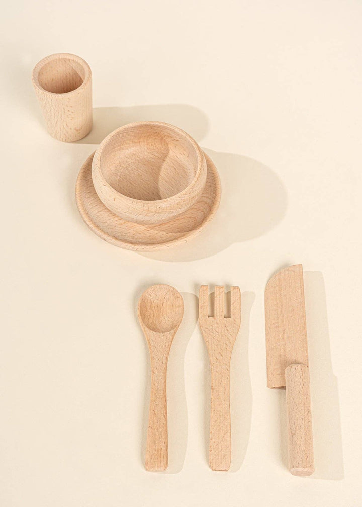 Wooden Dinnerware Playset, 12 pieces