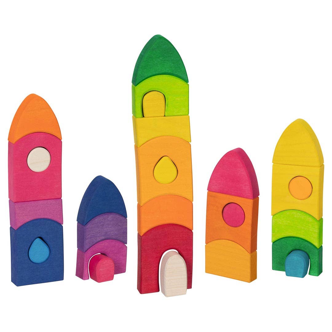 goki evolution Wooden Building Set – Morgana Color Village