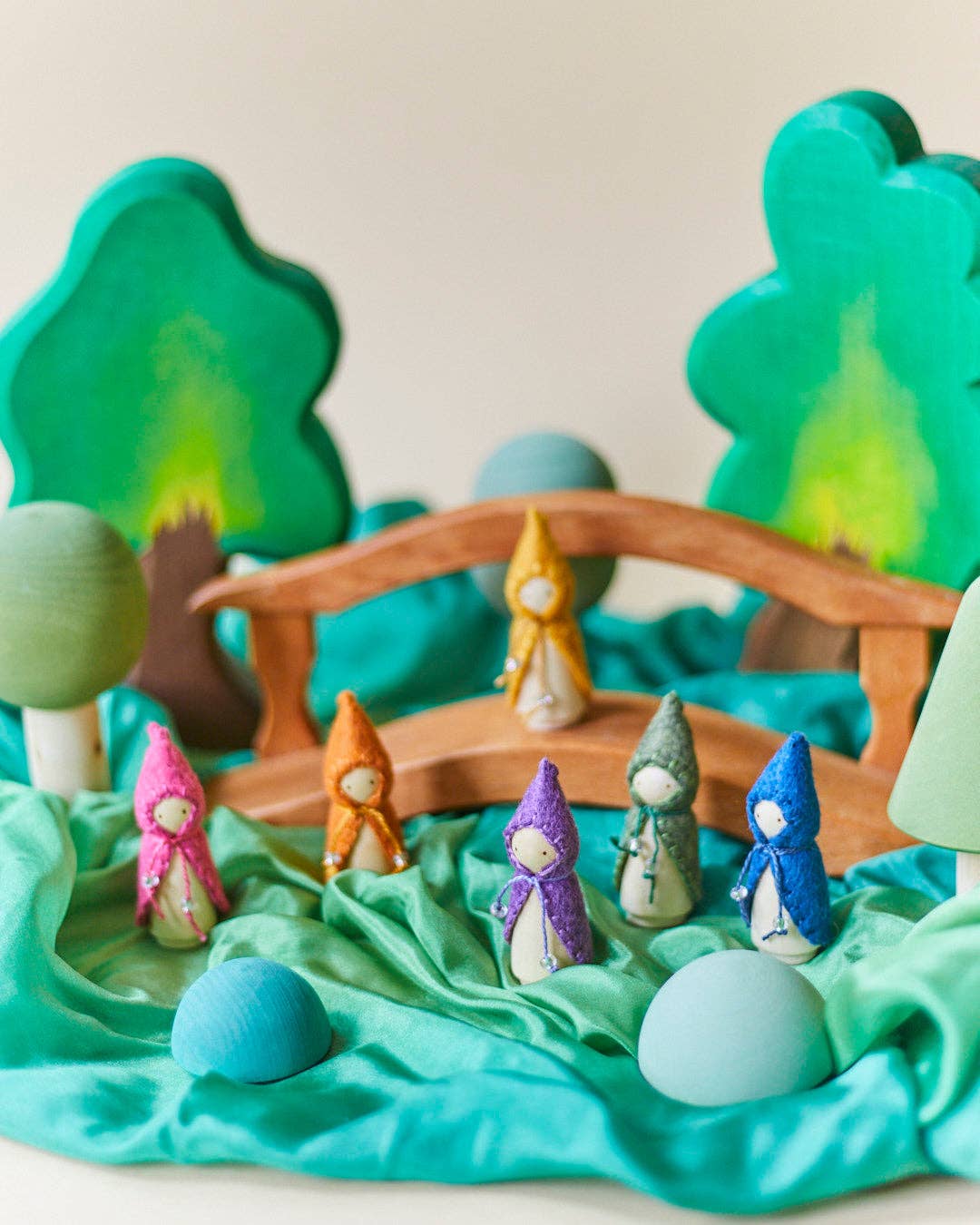 Wooden Gnome Set of 6 - Mini Rainbow