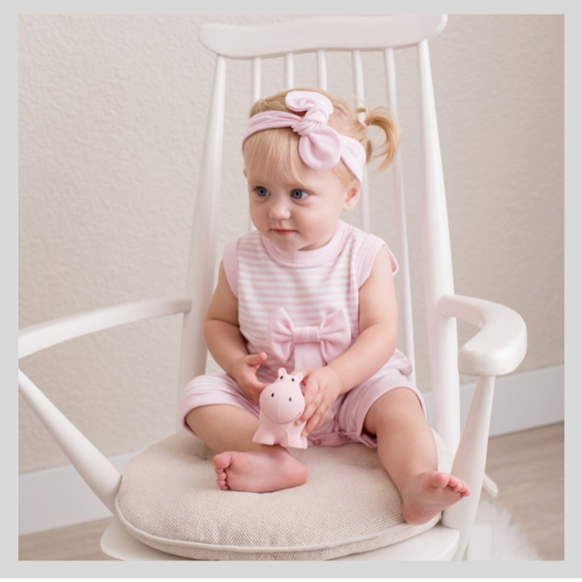 Hippo Natural Organic Rubber Teether, Rattle &amp; Bath Toy