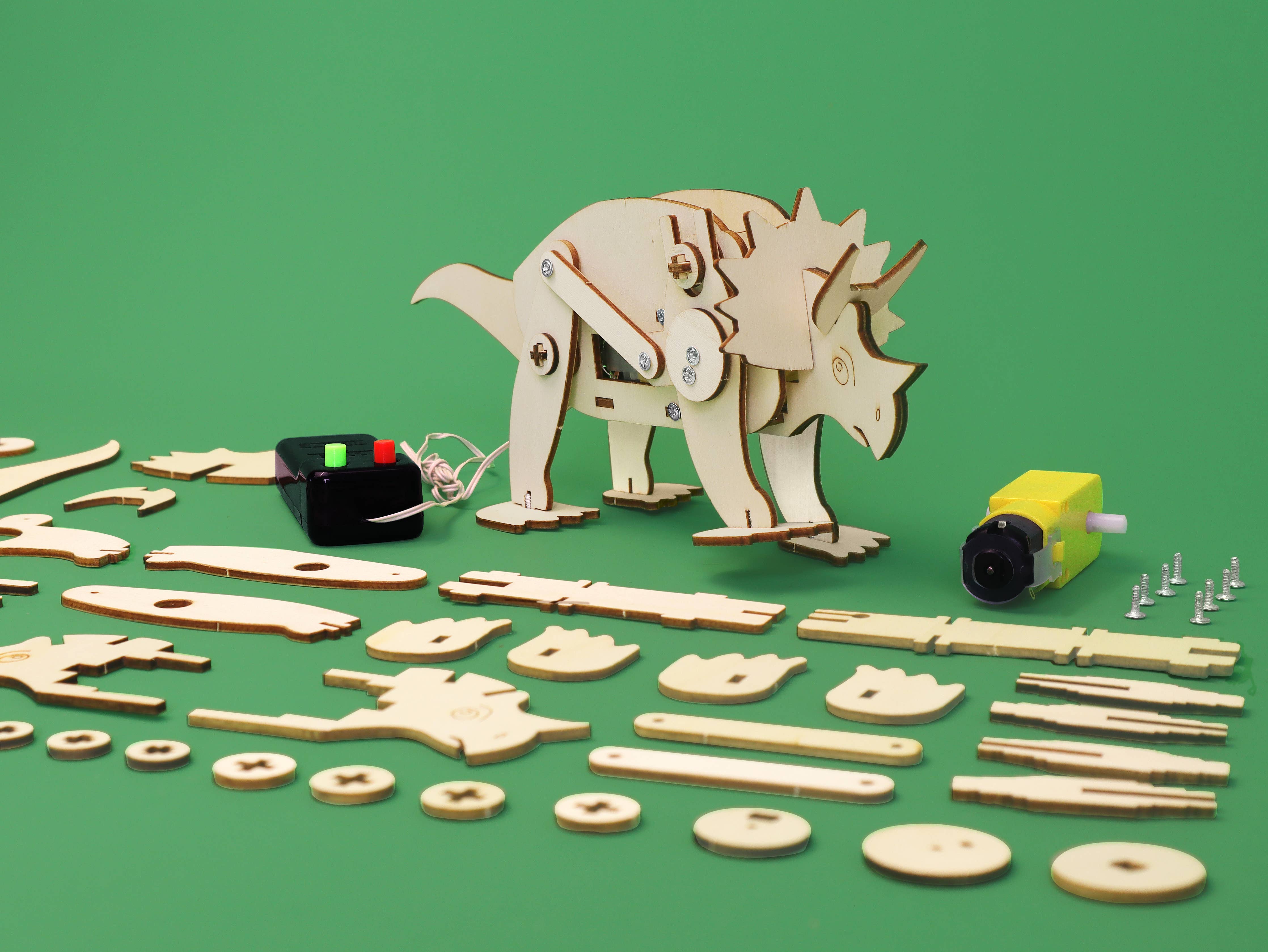 Dinosaur Robot DIY Kit - Triceratops, STEM Toy