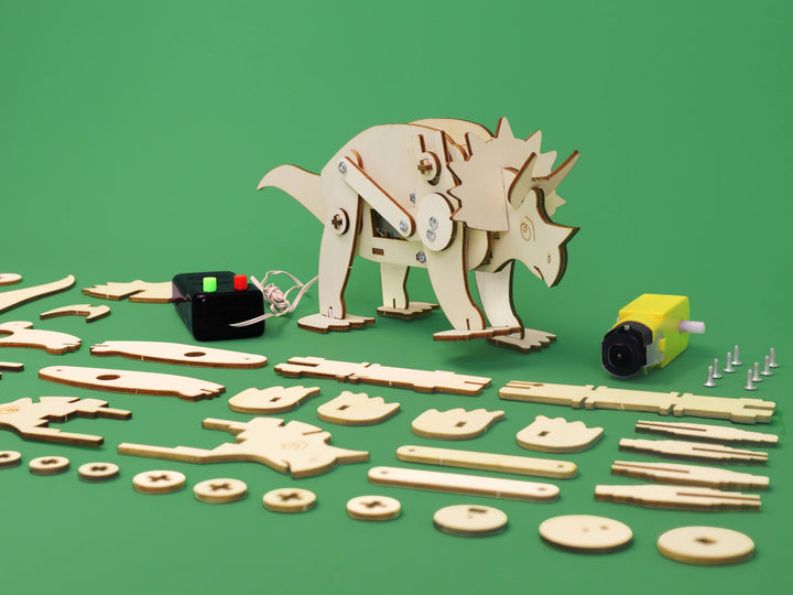 Dinosaur Robot DIY Kit - Triceratops, STEM Toy