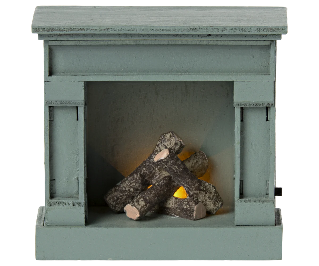 Maileg Mouse Fireplace - Blue