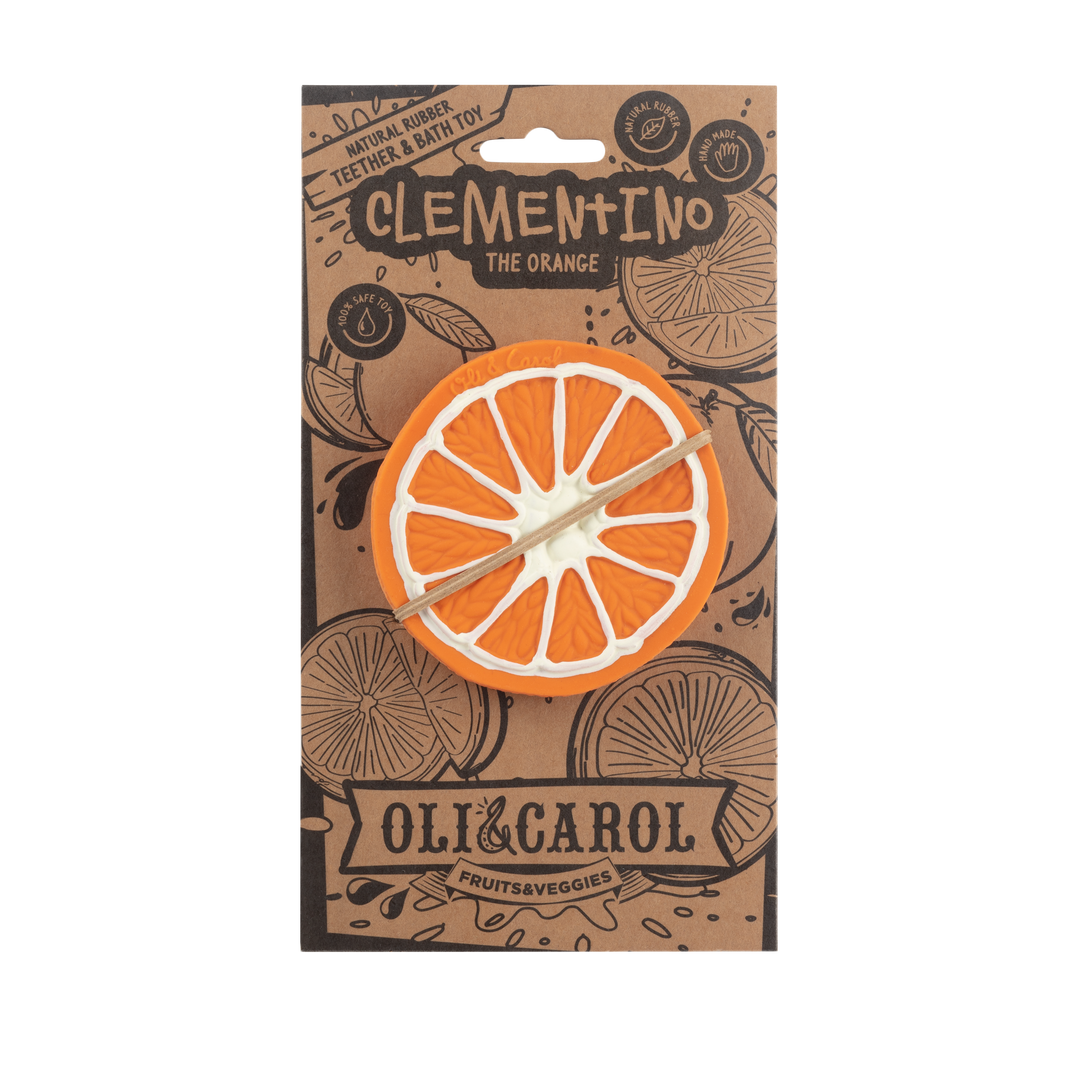 Clementino the Orange – Natural Rubber Teether & Bath Toy