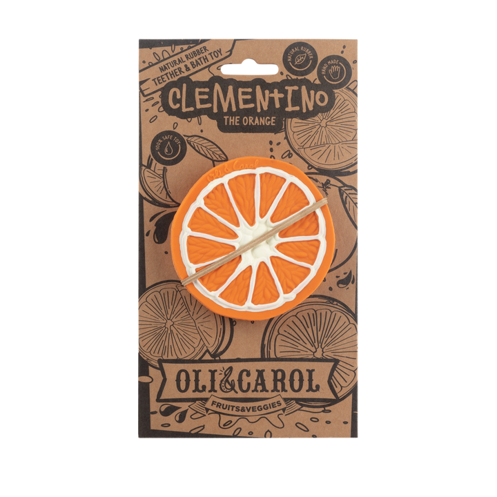 Clementino the Orange – Natural Rubber Teether & Bath Toy