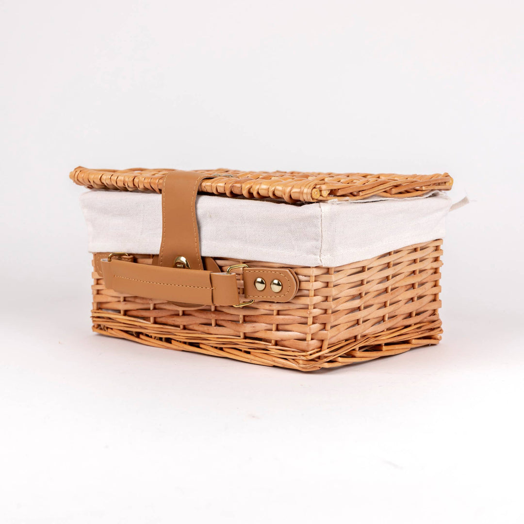 Forest Tin Tea Set In a Wicker Case