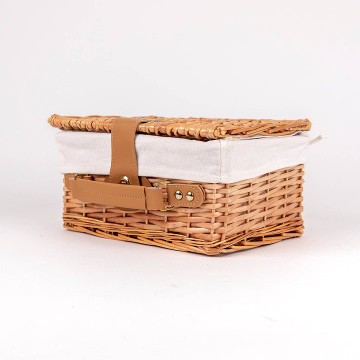 Forest Tin Tea Set In a Wicker Case