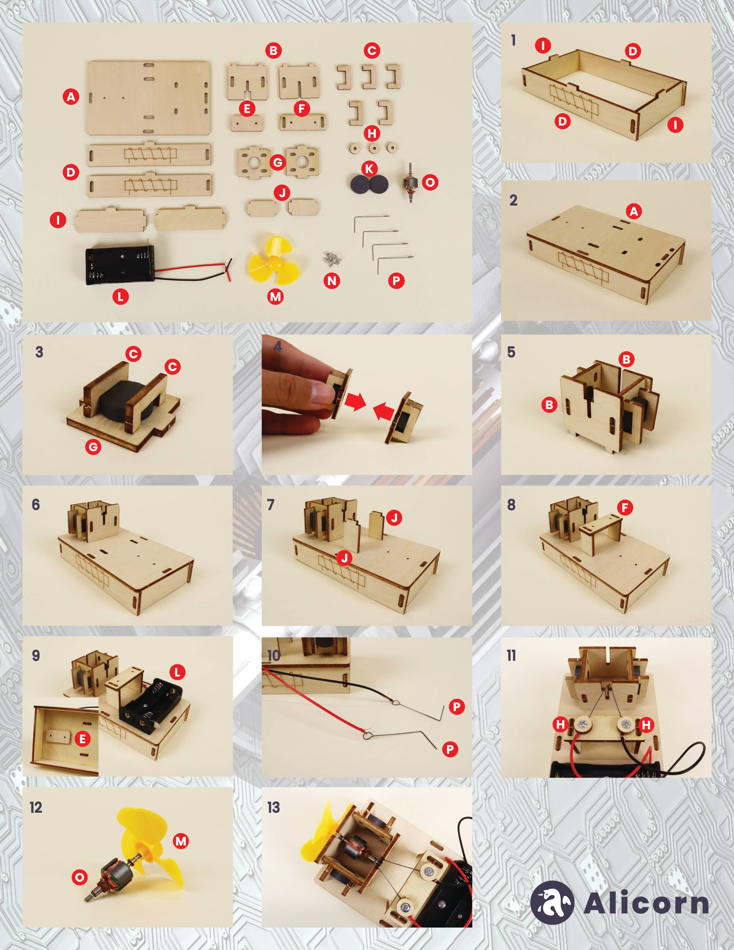 Electric Motor DIY Kit, Educational STEM Toy for Kids
