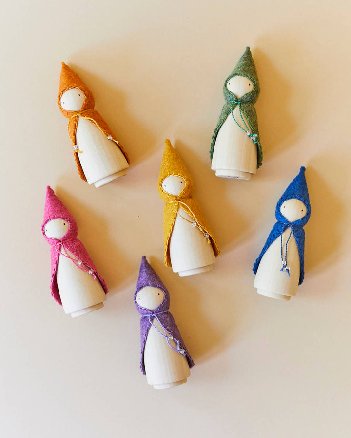 Wooden Gnome Set of 6 - Rainbow