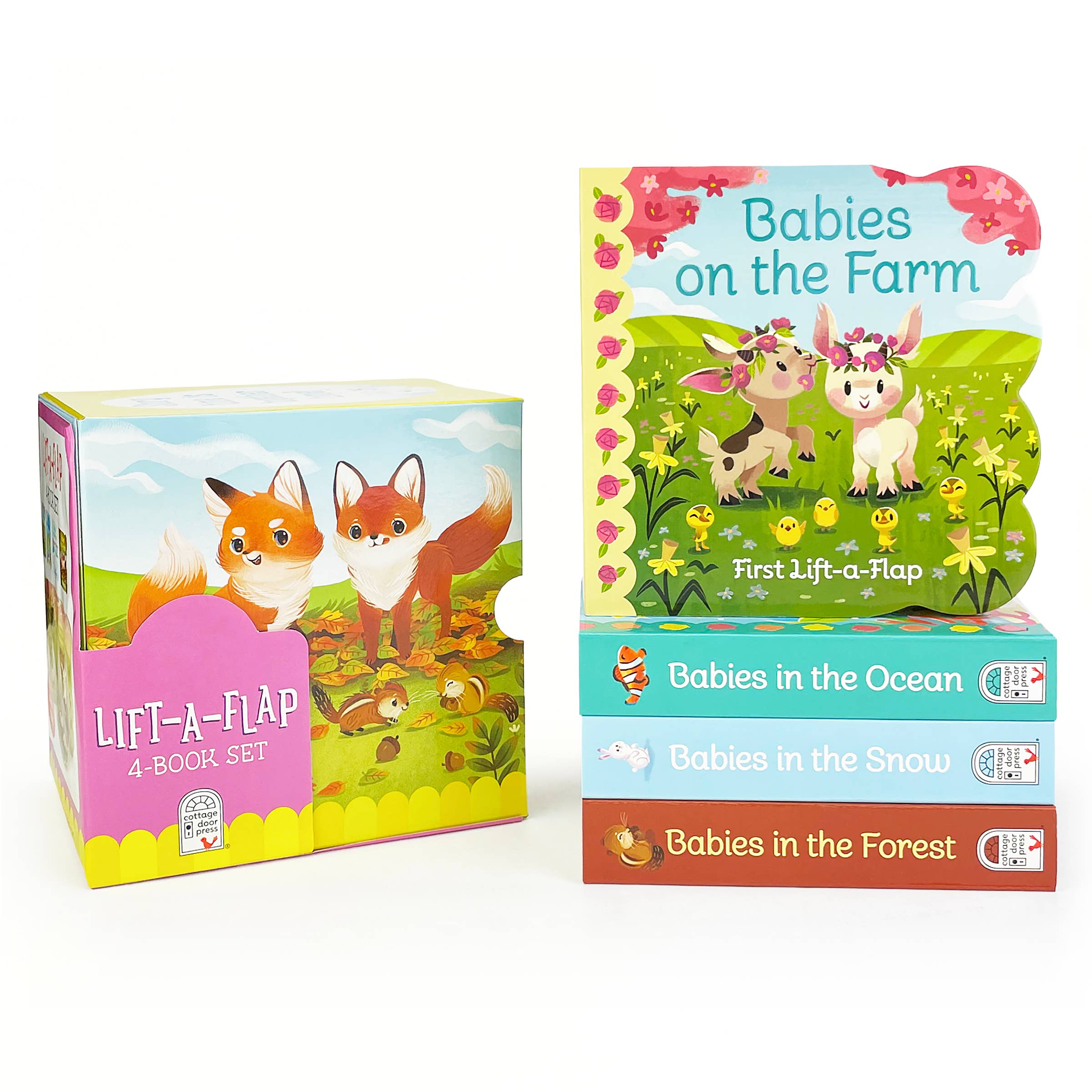 Animal Babies Lift-a-Flap 4-Book Gift Set