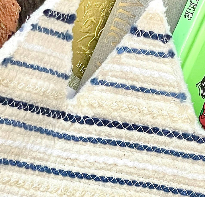 Blue Striped Cotton Quilted Crown