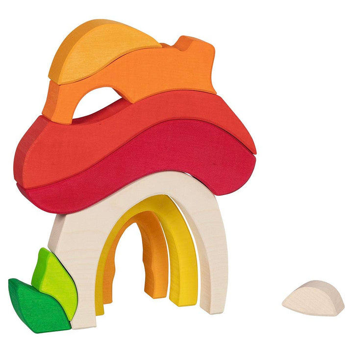 Wooden Building Set – Mushroom House by Goki Evolution